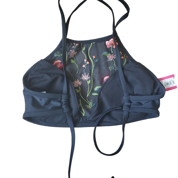 Xhilaration Embroidered Mesh High Neck Bikini Top. size XS. - Picture 5 of 5